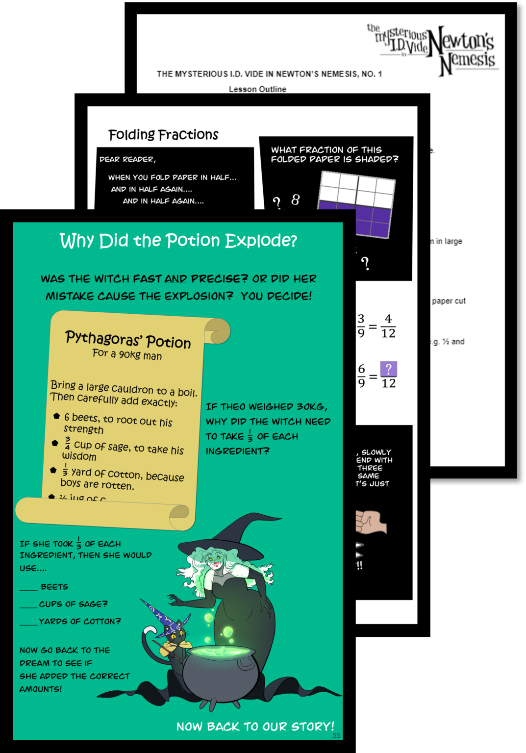 Lesson issue no 2 fraction multiplication scaling math comic hero